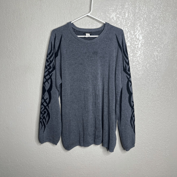 Morbid Threads Sweaters - Vintage 90s Morbid Threads Tribal Print Long Sleeve Sweater Made In USA Grunge